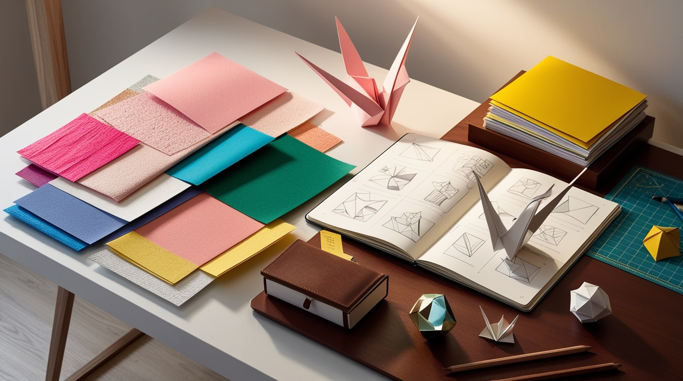 Origami design planning and color selection process
