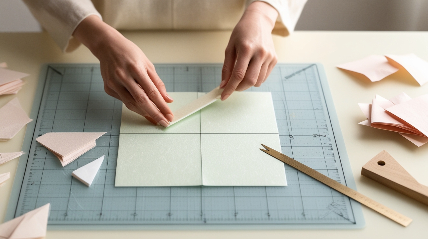 Measuring and cutting paper for origami