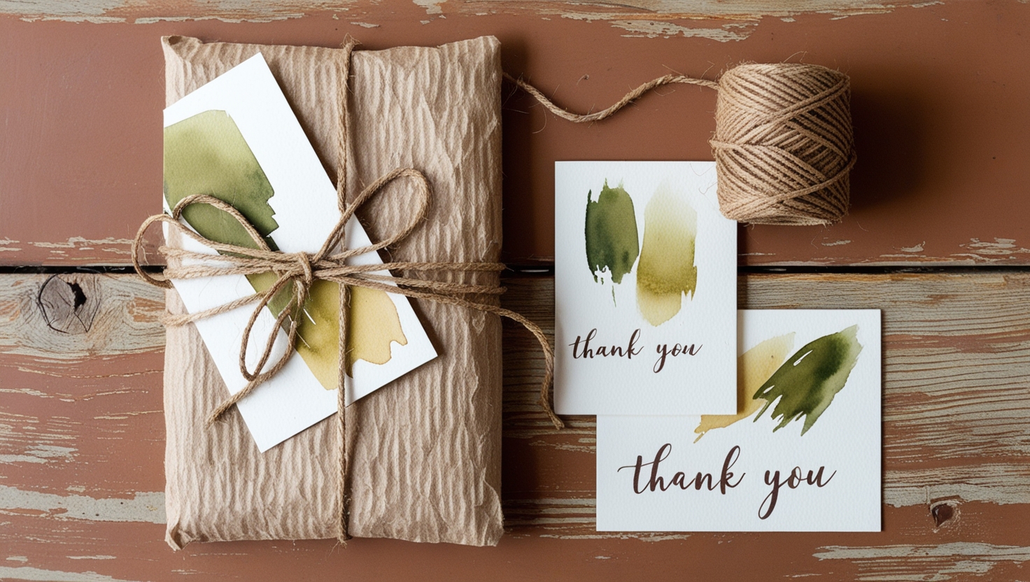 Eco-friendly packaging for origami gifts with kraft paper and jute string