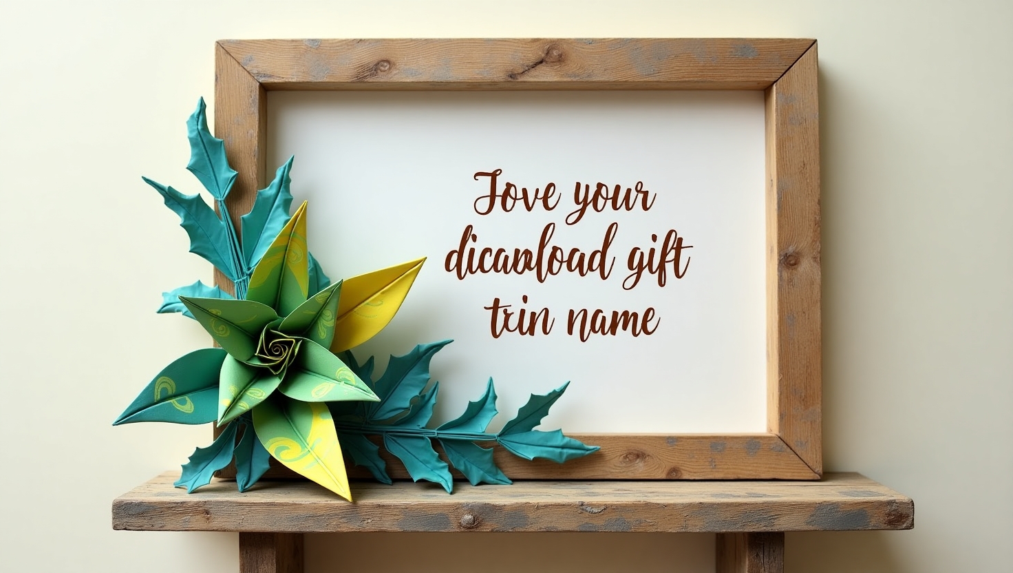 a beautifully crafted origami gift adorned with vibra