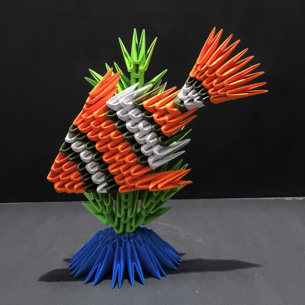 Vibrant 3D Origami Tropical Fish – Handcrafted Decorative Art Piece