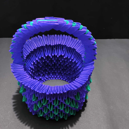 Elegant 3D Origami Basket – Handcrafted Decorative Piece