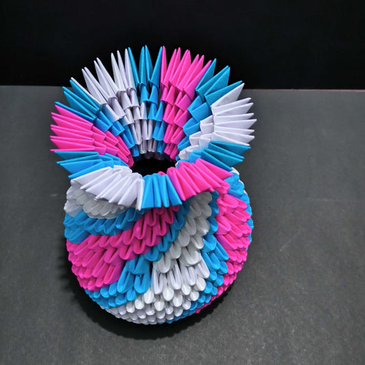 Elegant 3D Origami Flower Pot – Handcrafted Vibrant Art Piece