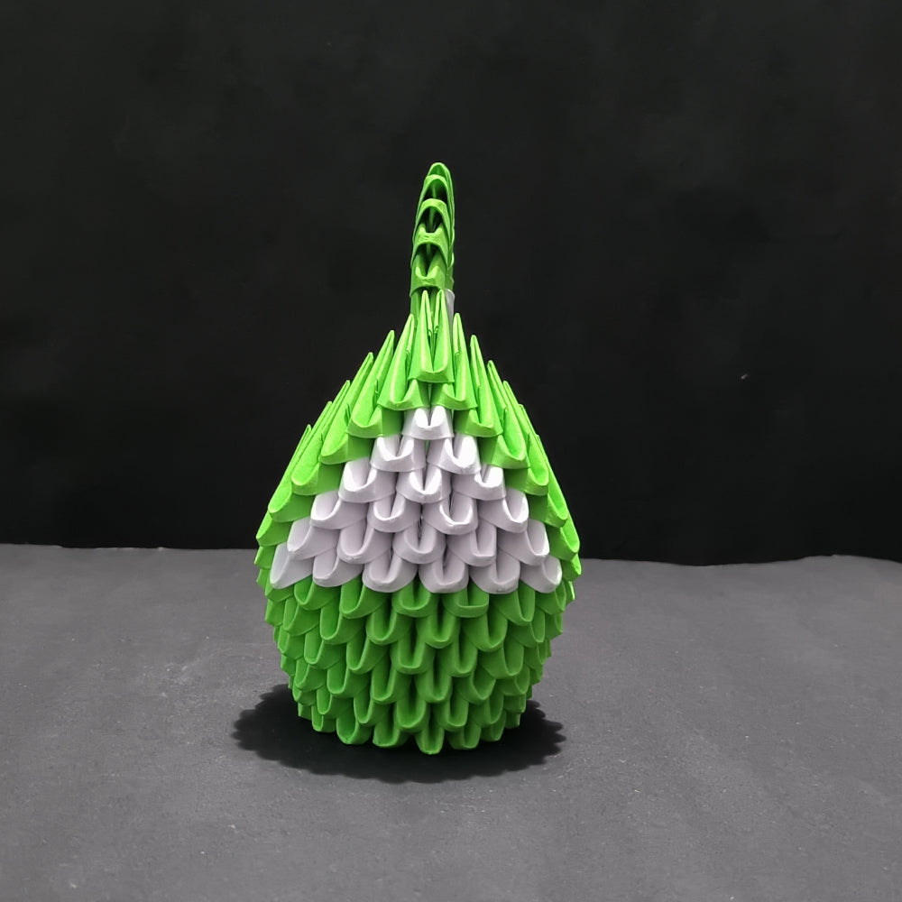 Majestic 3D Origami Swan Sculpture – Green and White