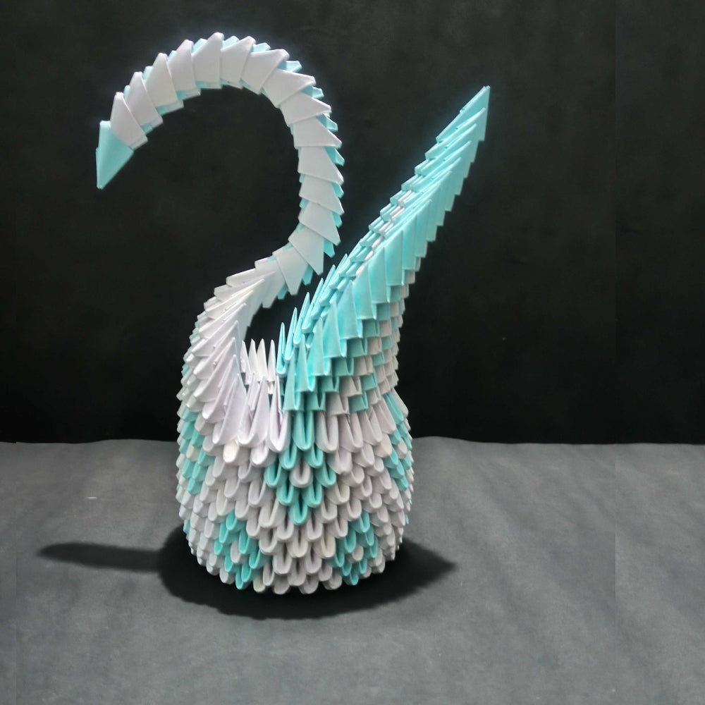 Majestic 3D Origami Swan – Handcrafted Decorative Art Piece