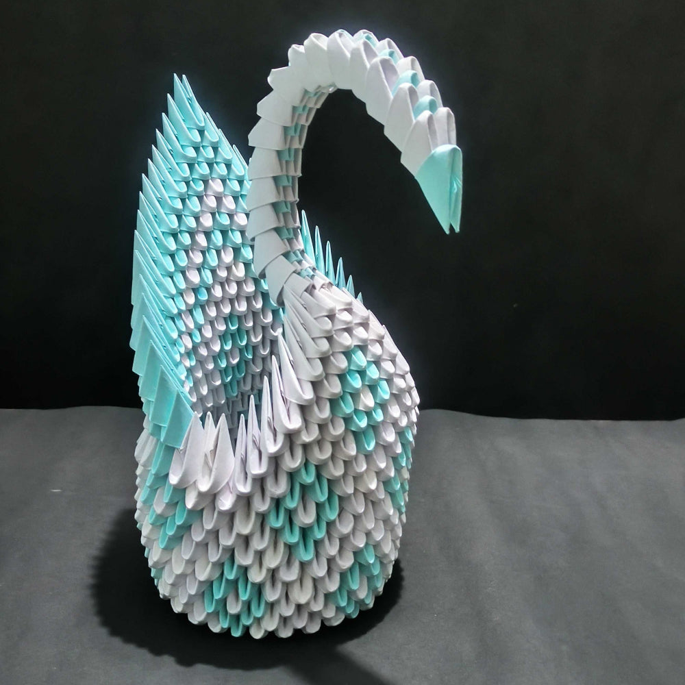 Majestic 3D Origami Swan – Handcrafted Decorative Art Piece