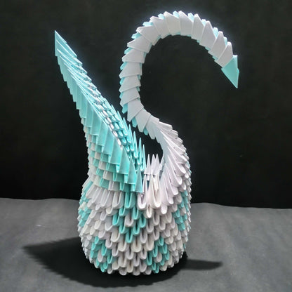 Majestic 3D Origami Swan – Handcrafted Decorative Art Piece