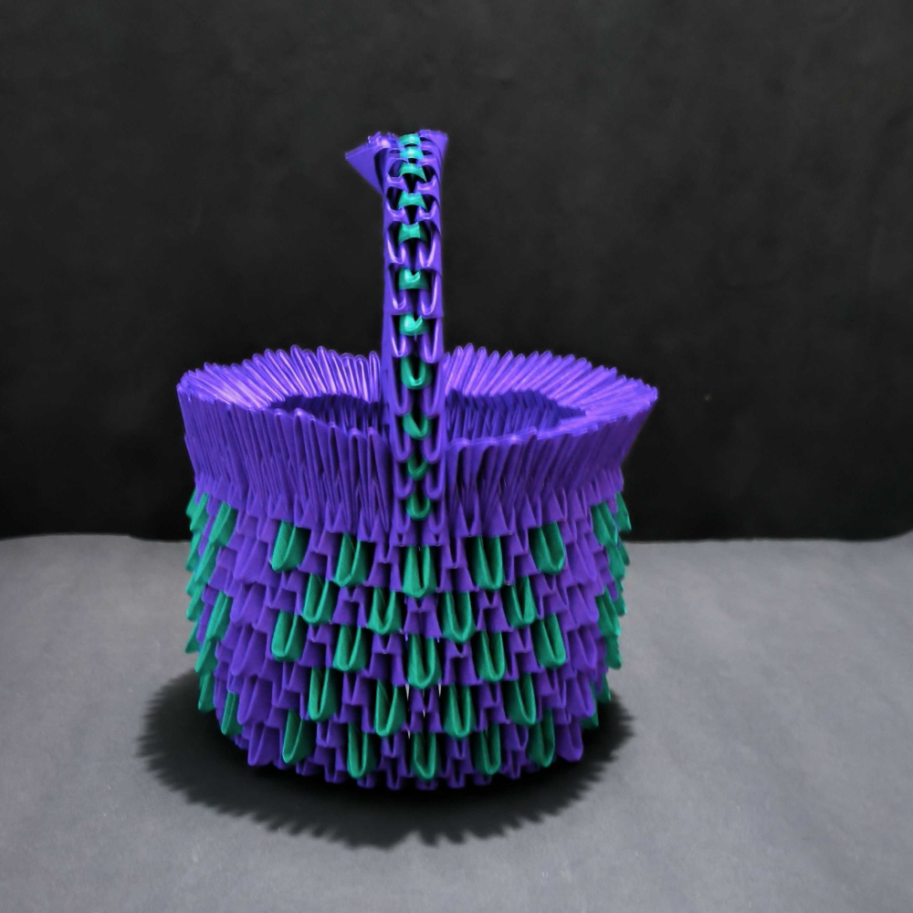 Elegant 3D Origami Basket – Handcrafted Decorative Piece