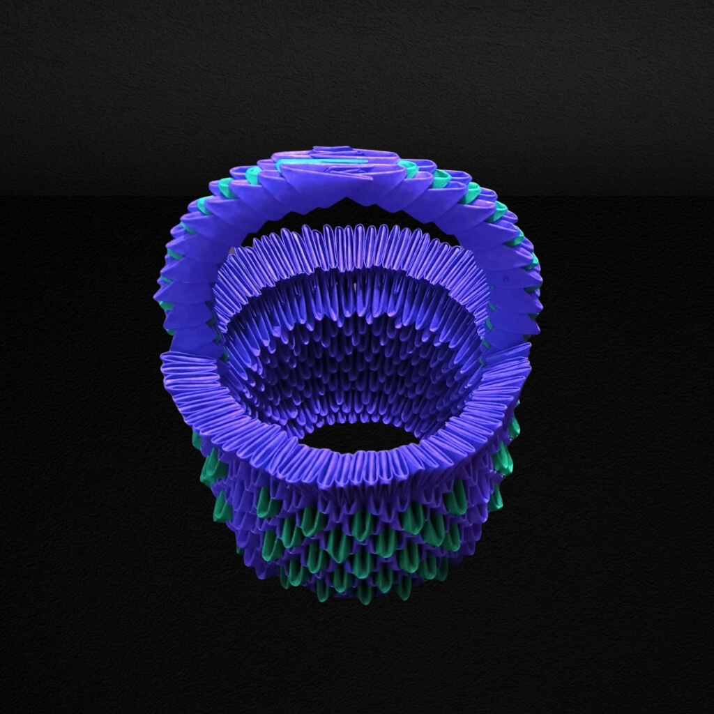Elegant 3D Origami Basket – Handcrafted Decorative Piece