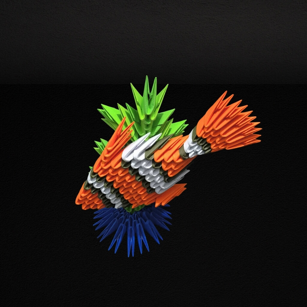 Vibrant 3D Origami Tropical Fish – Handcrafted Decorative Art Piece
