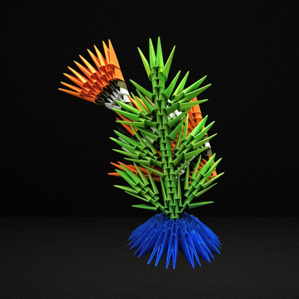 Vibrant 3D Origami Tropical Fish – Handcrafted Decorative Art Piece