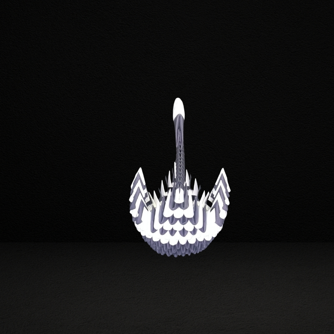 Classic Black & White 3D Origami Swan – Handcrafted Paper Art Showpiece