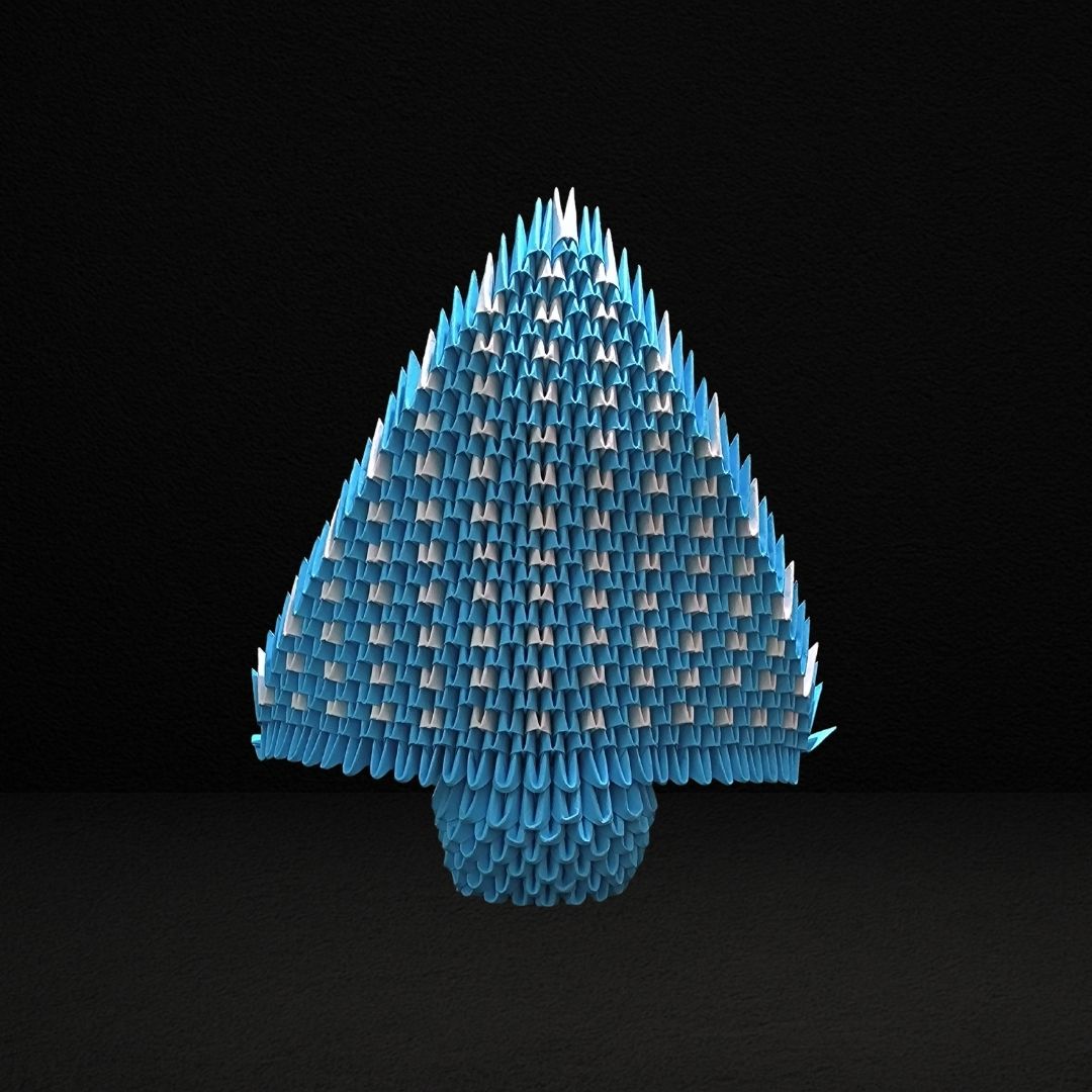 Elegant Blue 3D Origami Swan – Handmade Modular Paper Art
