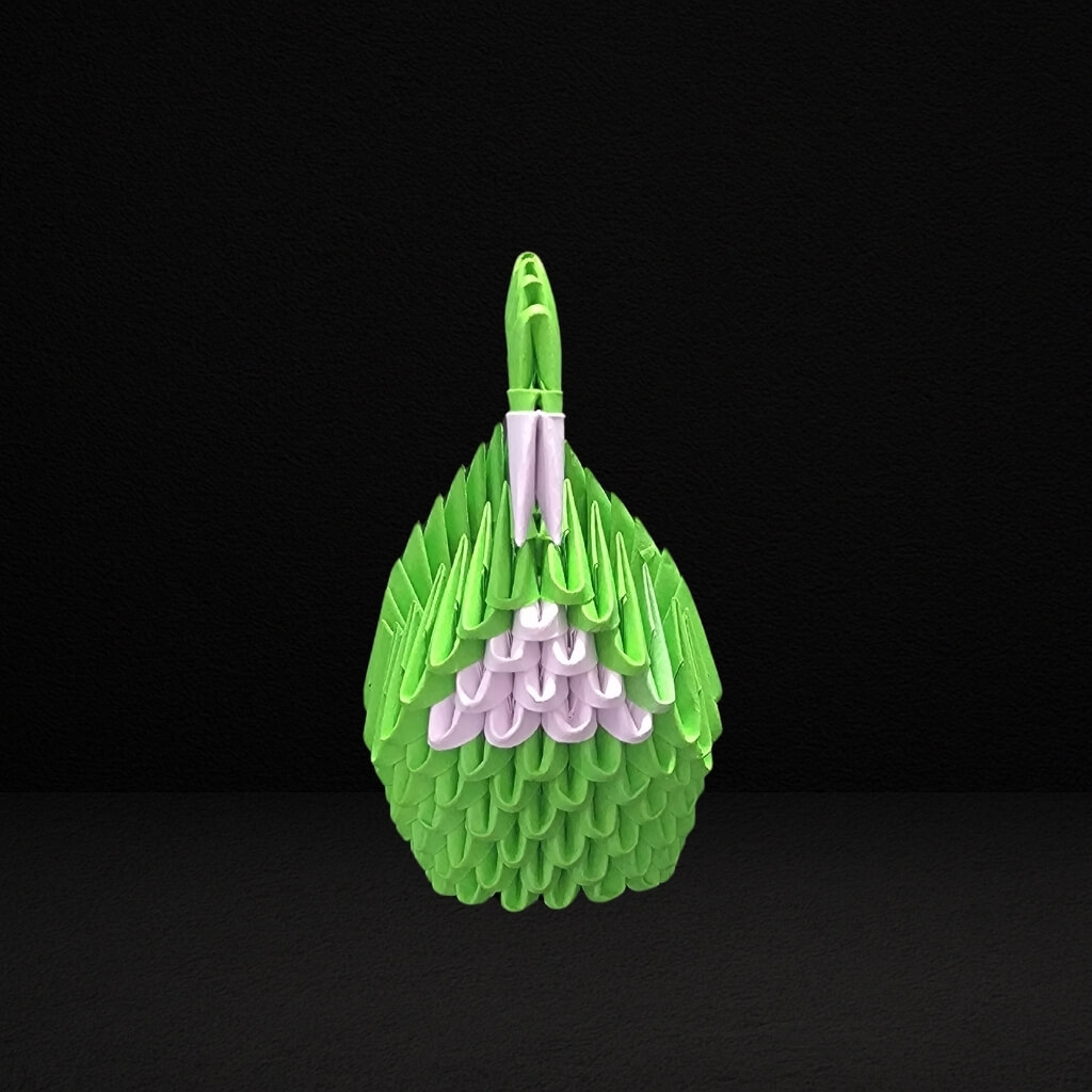 Elegant 3D Origami Swan Sculpture – Green and White