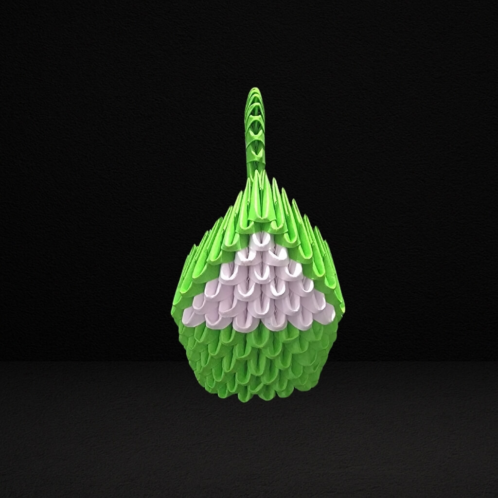 Elegant 3D Origami Swan Sculpture – Green and White