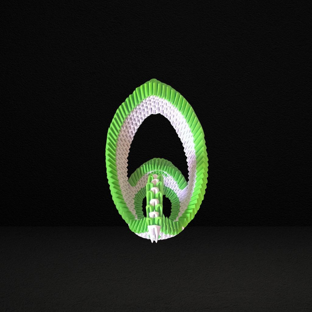 Graceful 3D Origami Green Swan – Handcrafted Decorative Sculpture