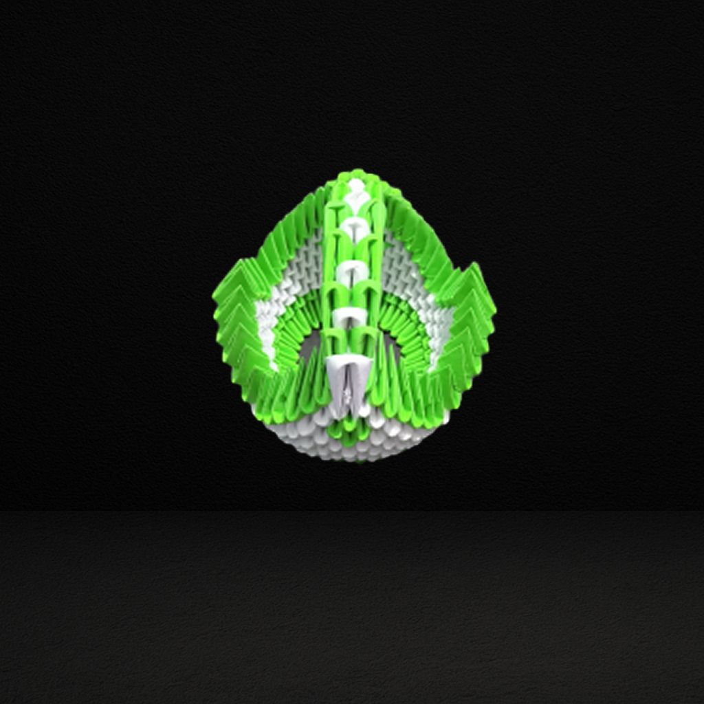 Majestic 3D Origami Green Swan – Handcrafted Decorative Art Piece