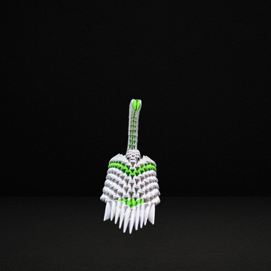 Elegant 3D Origami Green and White Swan – Handcrafted Decorative Art Piece