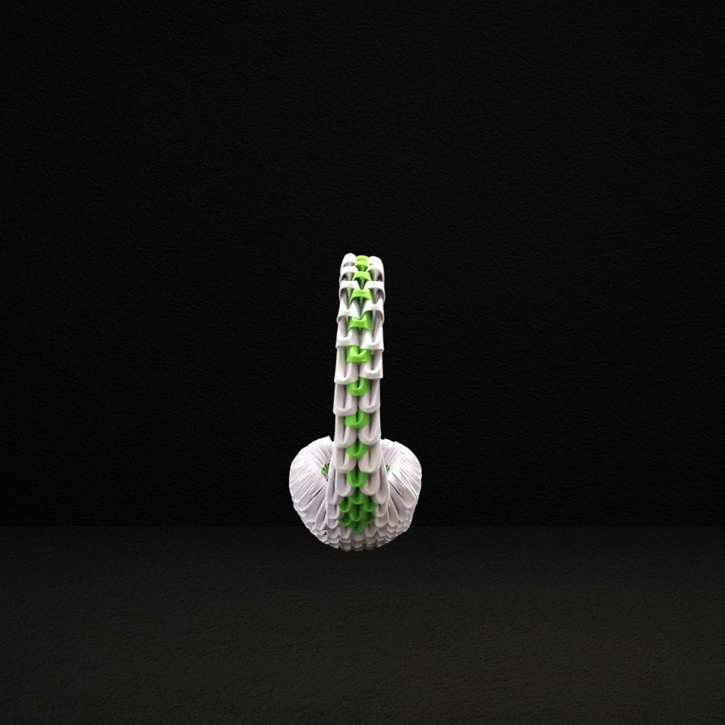 Elegant 3D Origami Green and White Swan – Handcrafted Decorative Art Piece