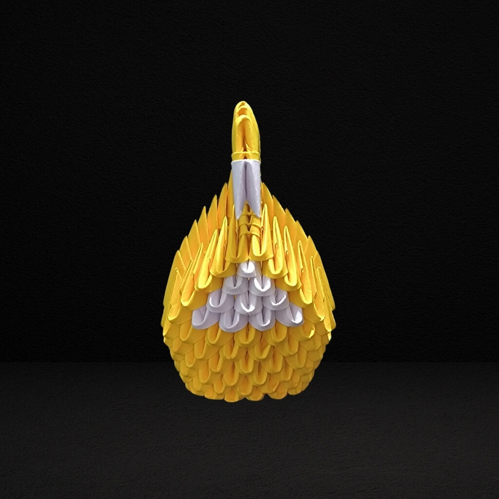 Elegant 3D Origami Swan Sculpture – Yellow and White