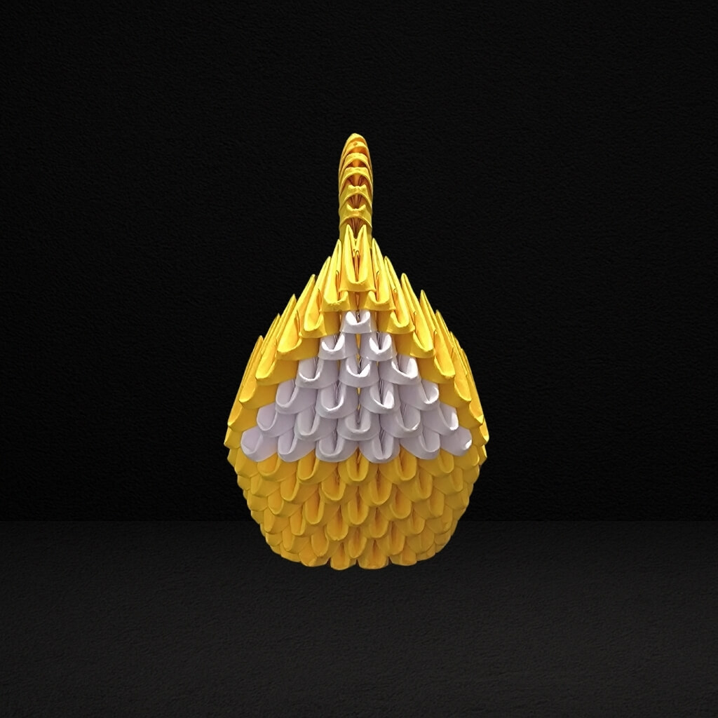 Elegant 3D Origami Swan Sculpture – Yellow and White