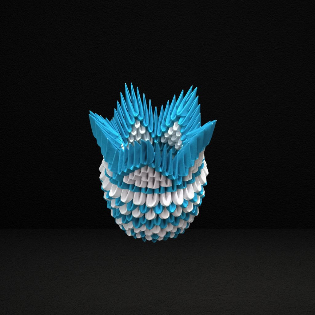 Handcrafted 3D Origami Blue Star Basket – Decorative Art Piece