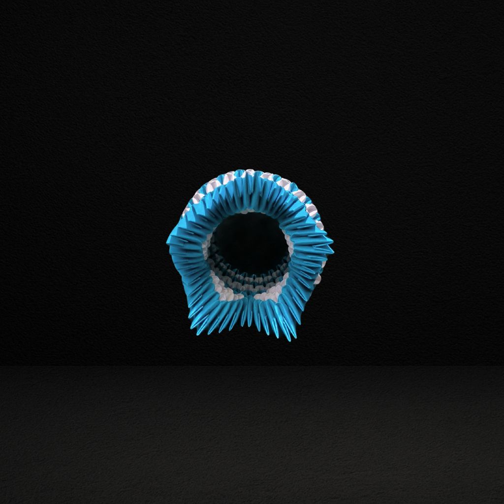 Handcrafted 3D Origami Blue Star Basket – Decorative Art Piece