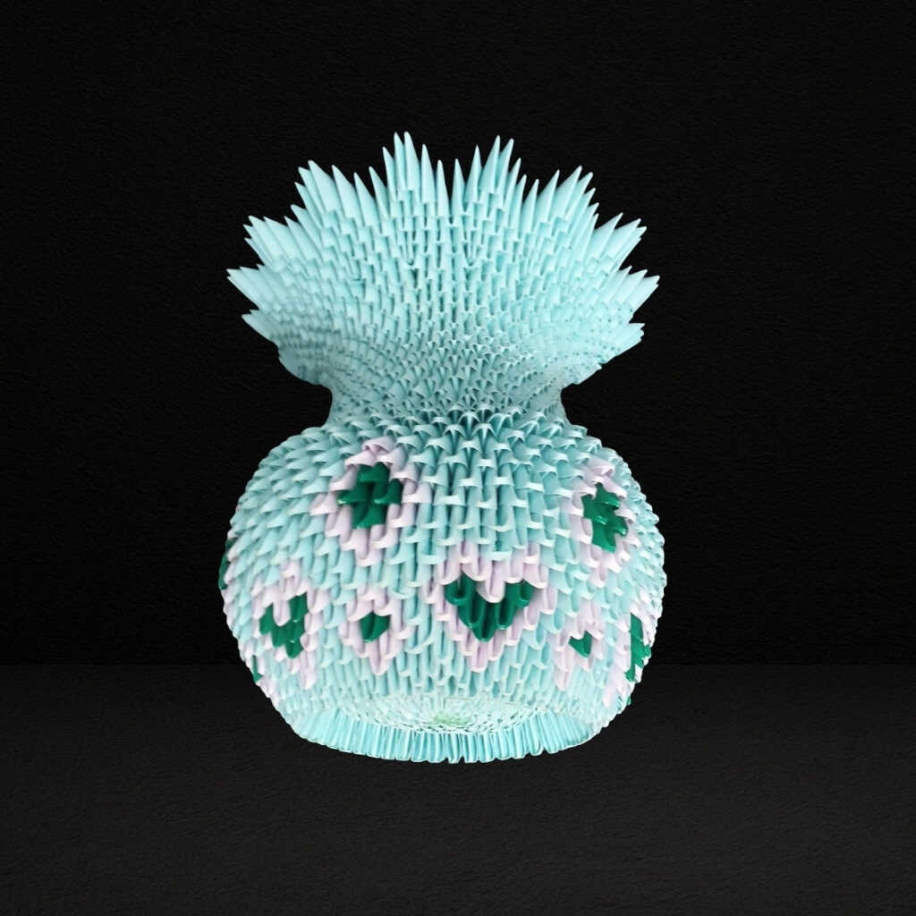 Elegant 3D Origami Vase – Handcrafted Decorative Art