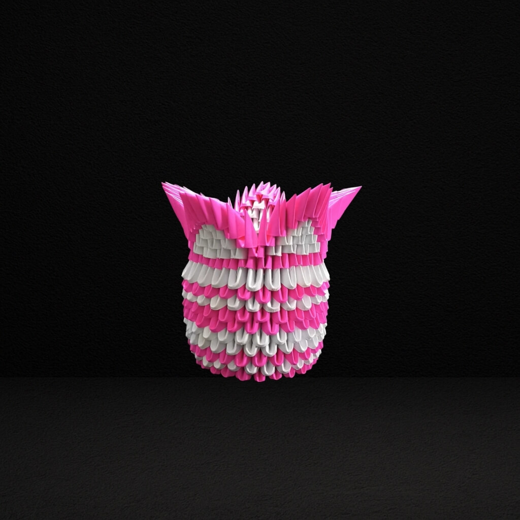 Handcrafted 3D Origami Pink Star Basket – Decorative Art Piece