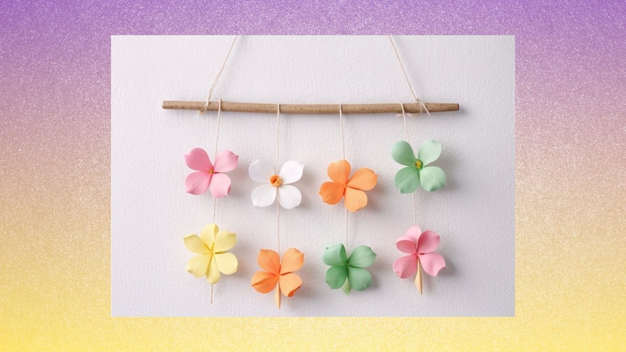 Origami Paper Flower Garland