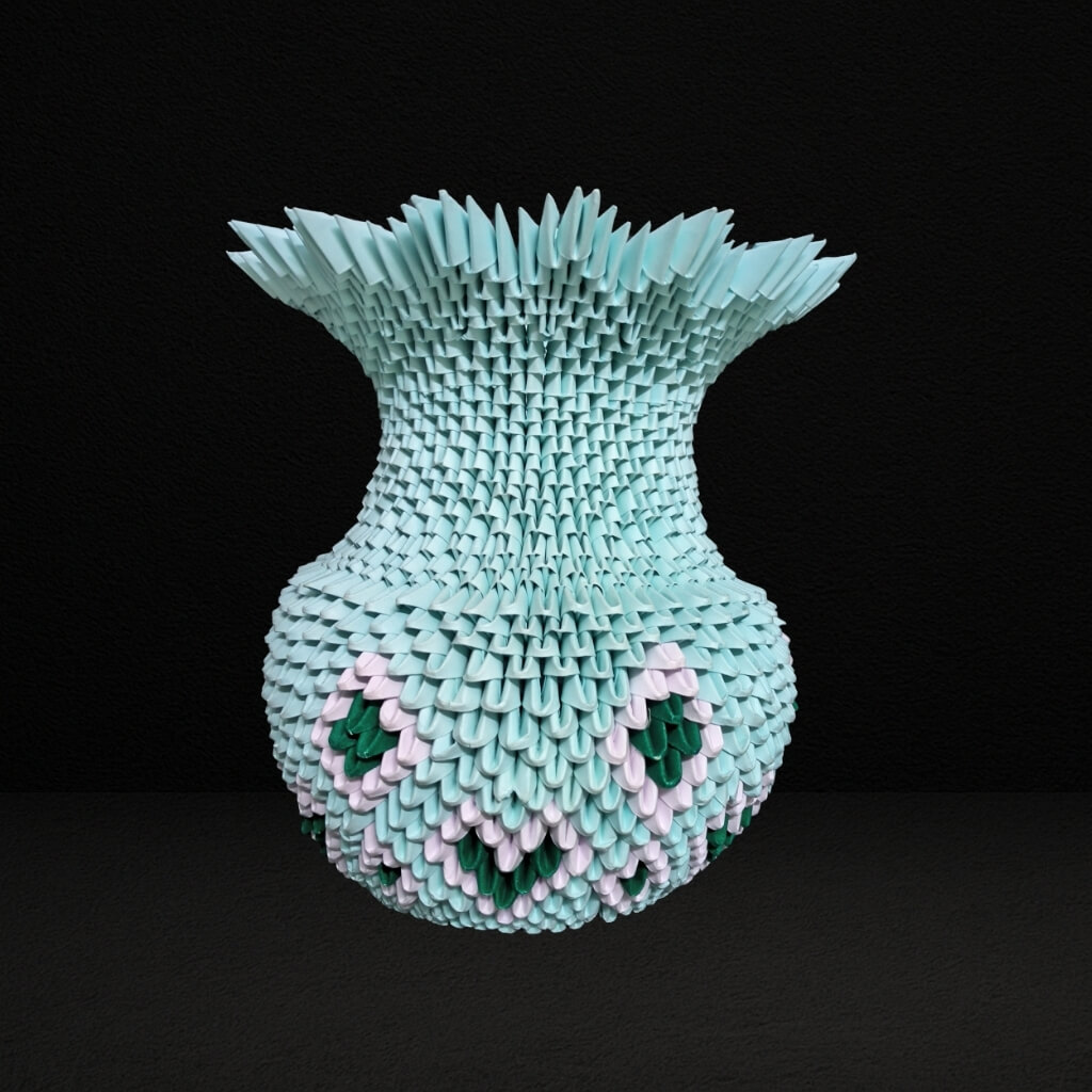 Elegant 3D Origami Vase – Handcrafted Decorative Art