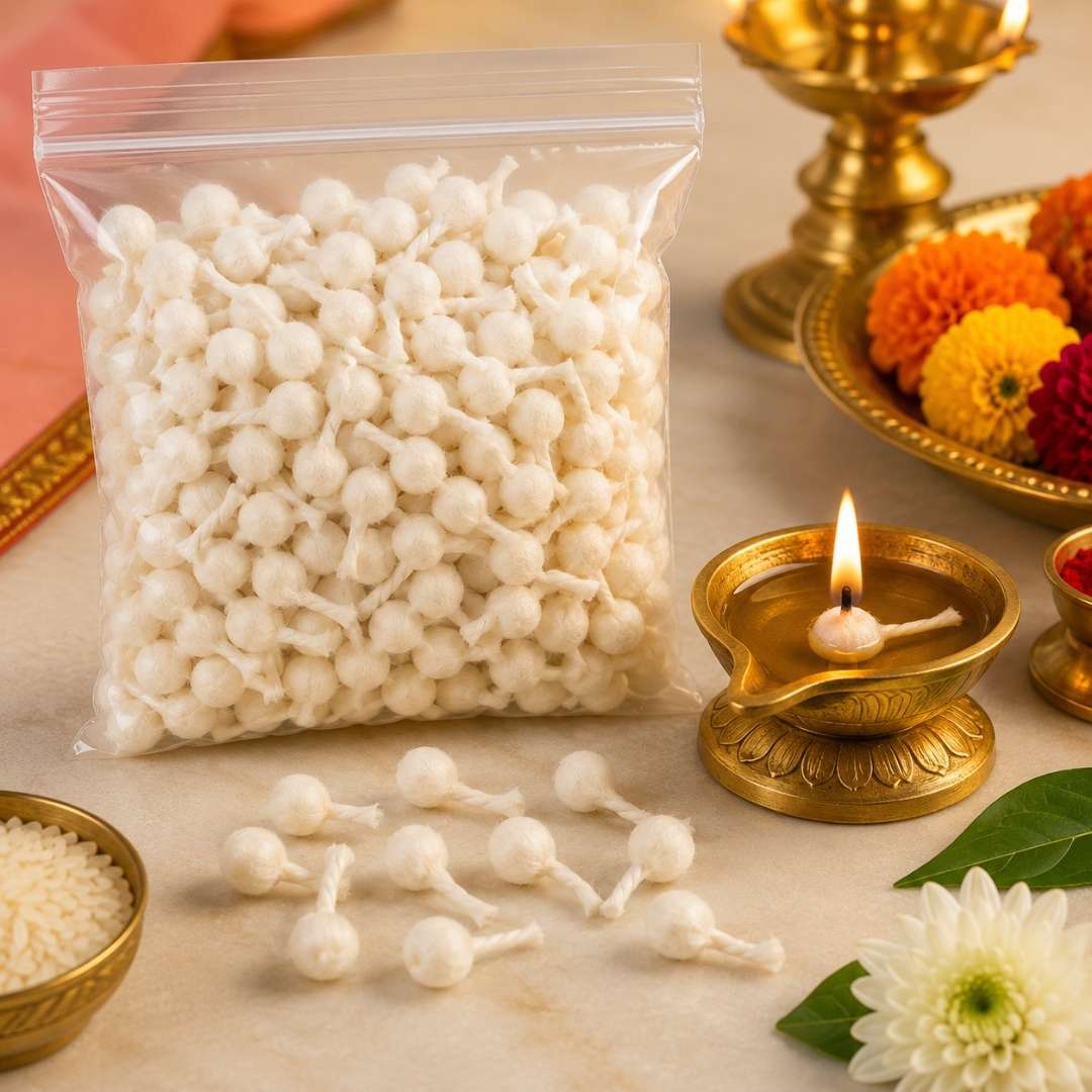 Premium Cotton Pooja Wicks (Batti) for Diya &amp; Daily Worship