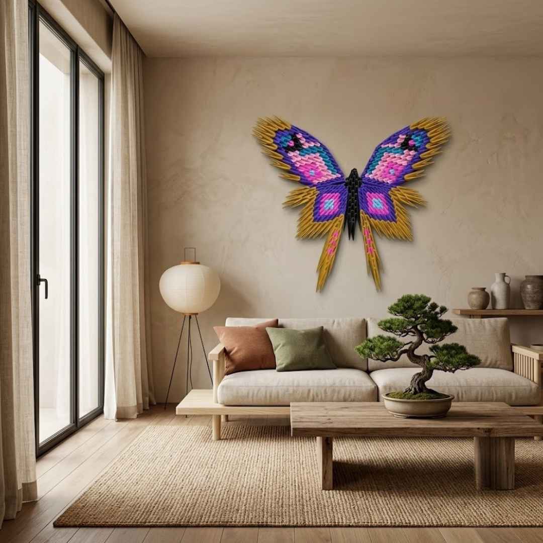Royal 3D Origami Butterfly – Handcrafted Decorative Paper Art