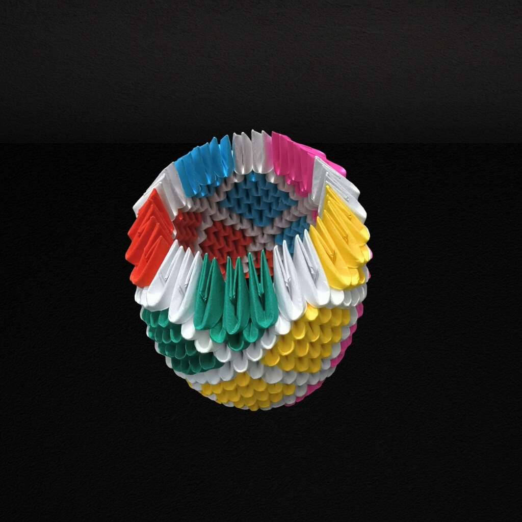 Multicolor 3D Origami Pen Stand – Handmade Paper Desk Decor – Tulsi Origami - product image