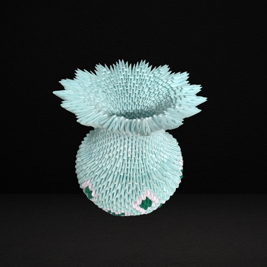 Elegant 3D Origami Vase – Handcrafted Decorative Art