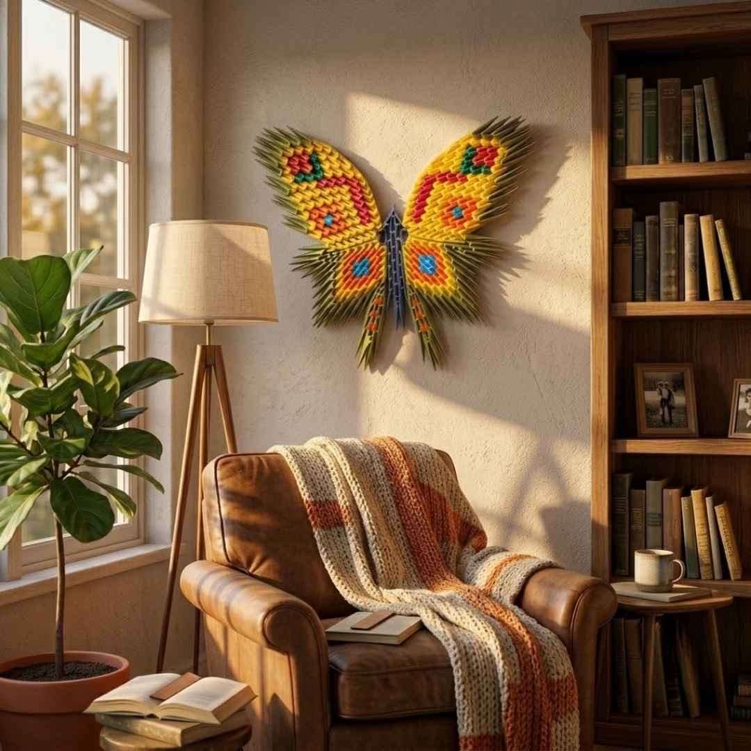 Vibrant 3D Origami Butterfly – Handcrafted Decorative Paper Art